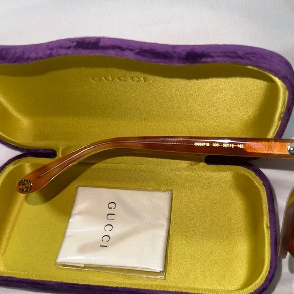 GUCCI SUNGLASSES - BRAND NEW / NEVER WORN Women's Orange /brown Sunglasses - Picture 4 of 6